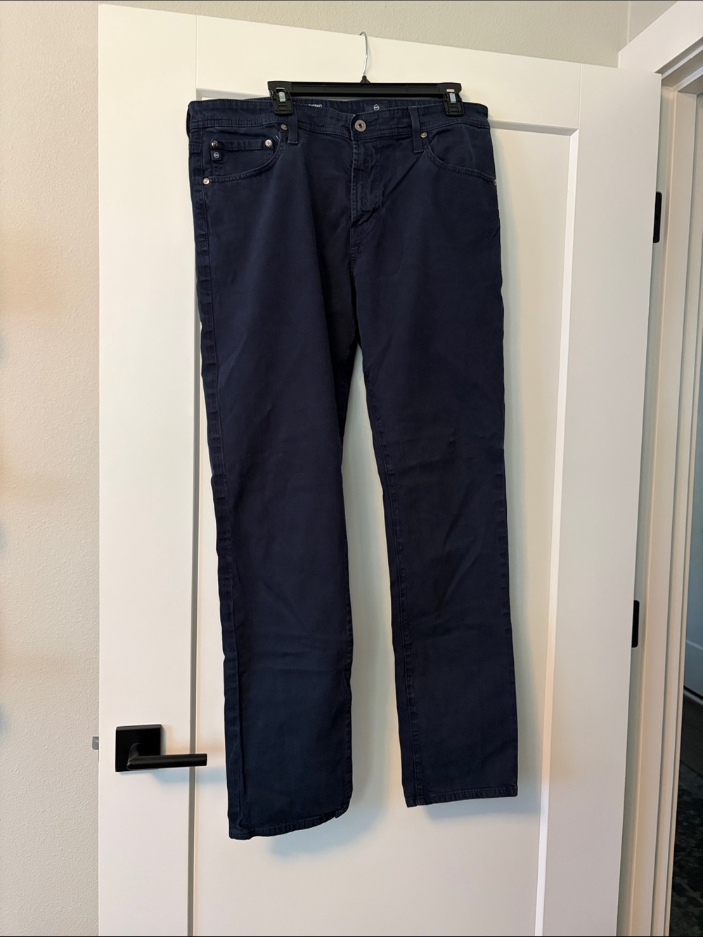 Ag Adriano Goldschmied Men's Dark Navy Straight Jeans